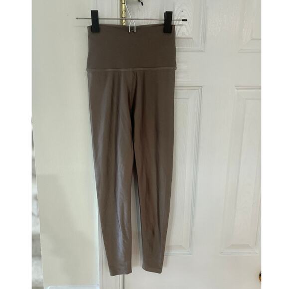 Beyond Yoga Taupe Metallic Brown High Waist Full Length Yoga Pant Leggings - Picture 1 of 7